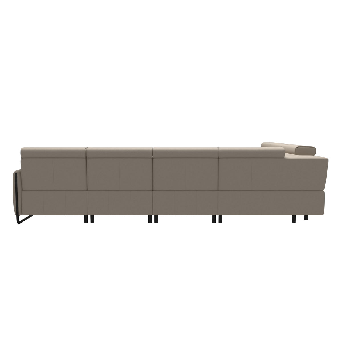 Emily Steel - C22 Corner Sofa with Long Seat - Paloma Fog - Matte Black