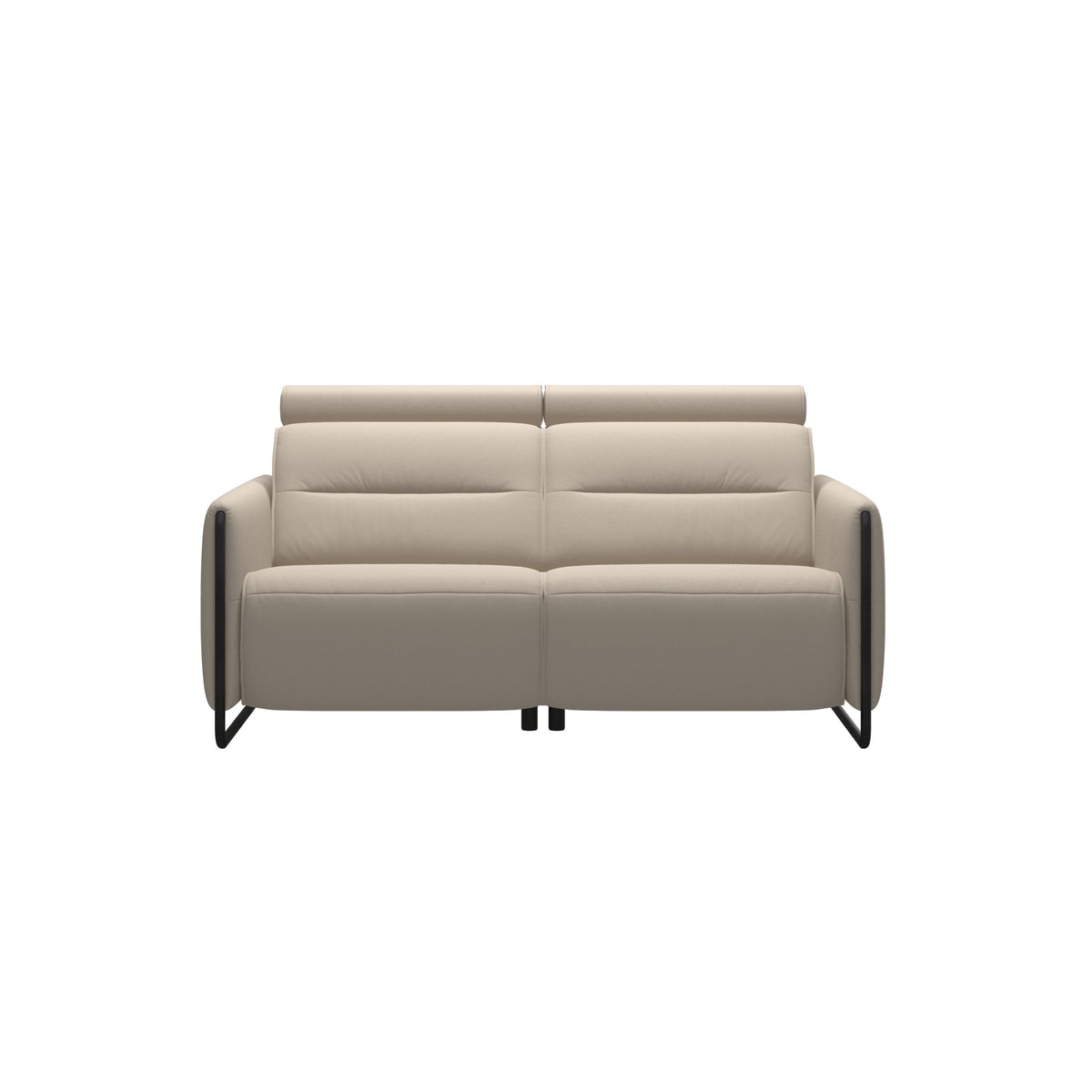 Emily Steel - 2-Seater Sofa - Paloma Fog - Matte Black