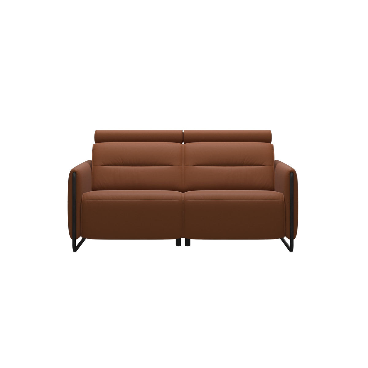 Emily Steel - 2-Seater Sofa - Paloma New cognac - Matte Black
