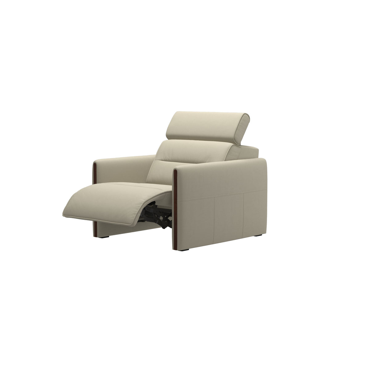 Emily Wood - Chair with Power - Paloma Light Grey - Brown
