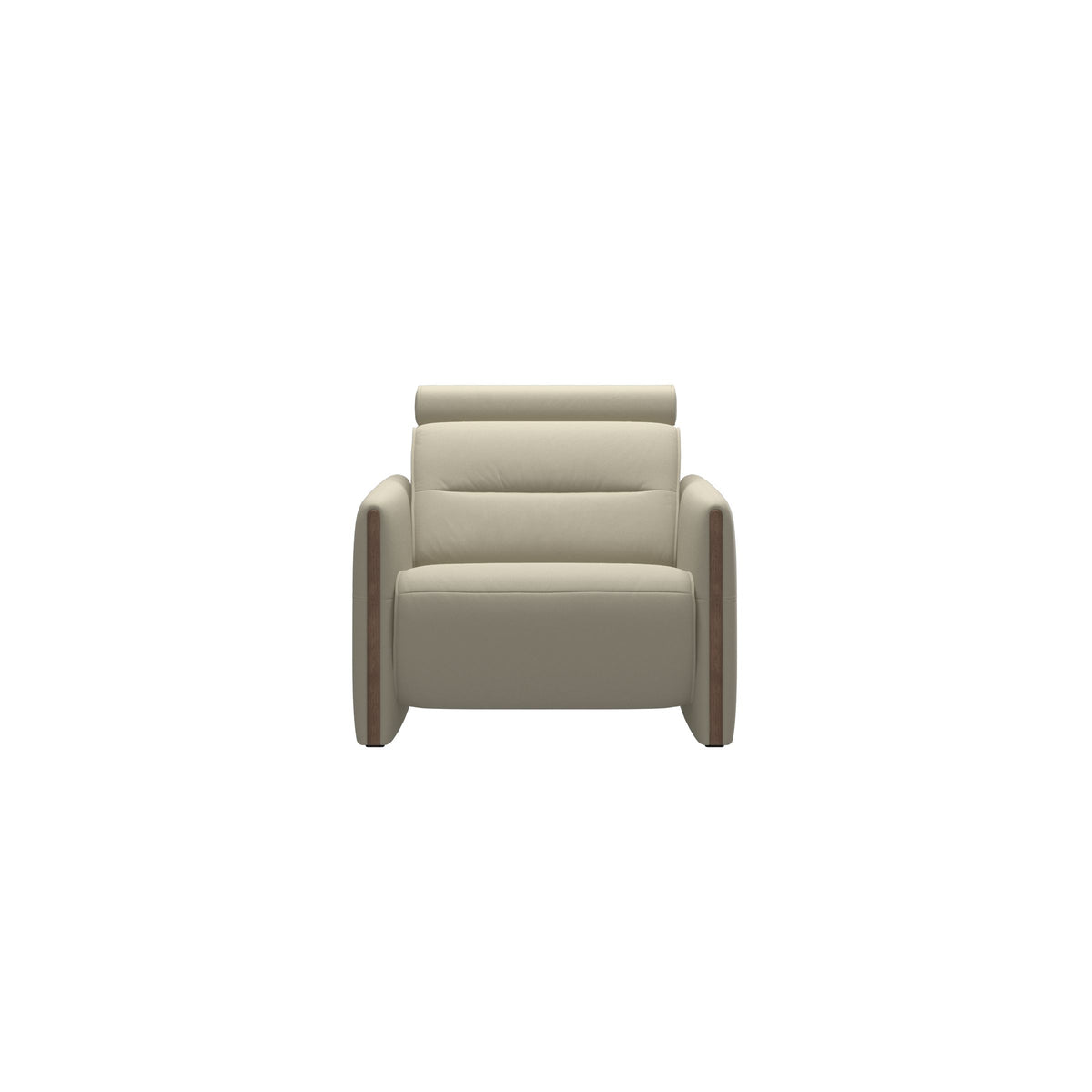 Emily Wood - Chair with Power - Paloma Light Grey - Walnut