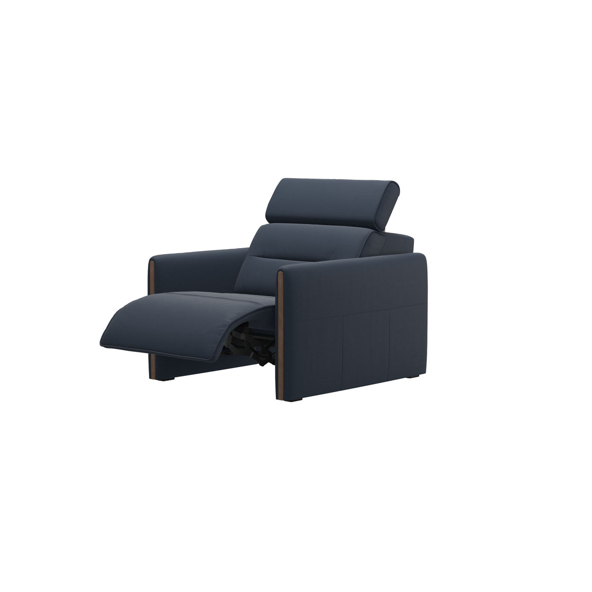 Emily Wood - Chair with Power - Paloma Oxford Blue - Walnut