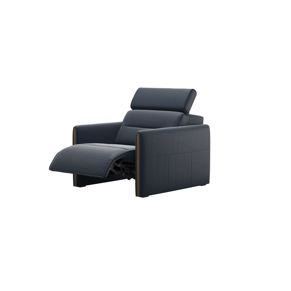 Emily Wood - Chair with Power - Paloma Oxford Blue - Smoked Oak