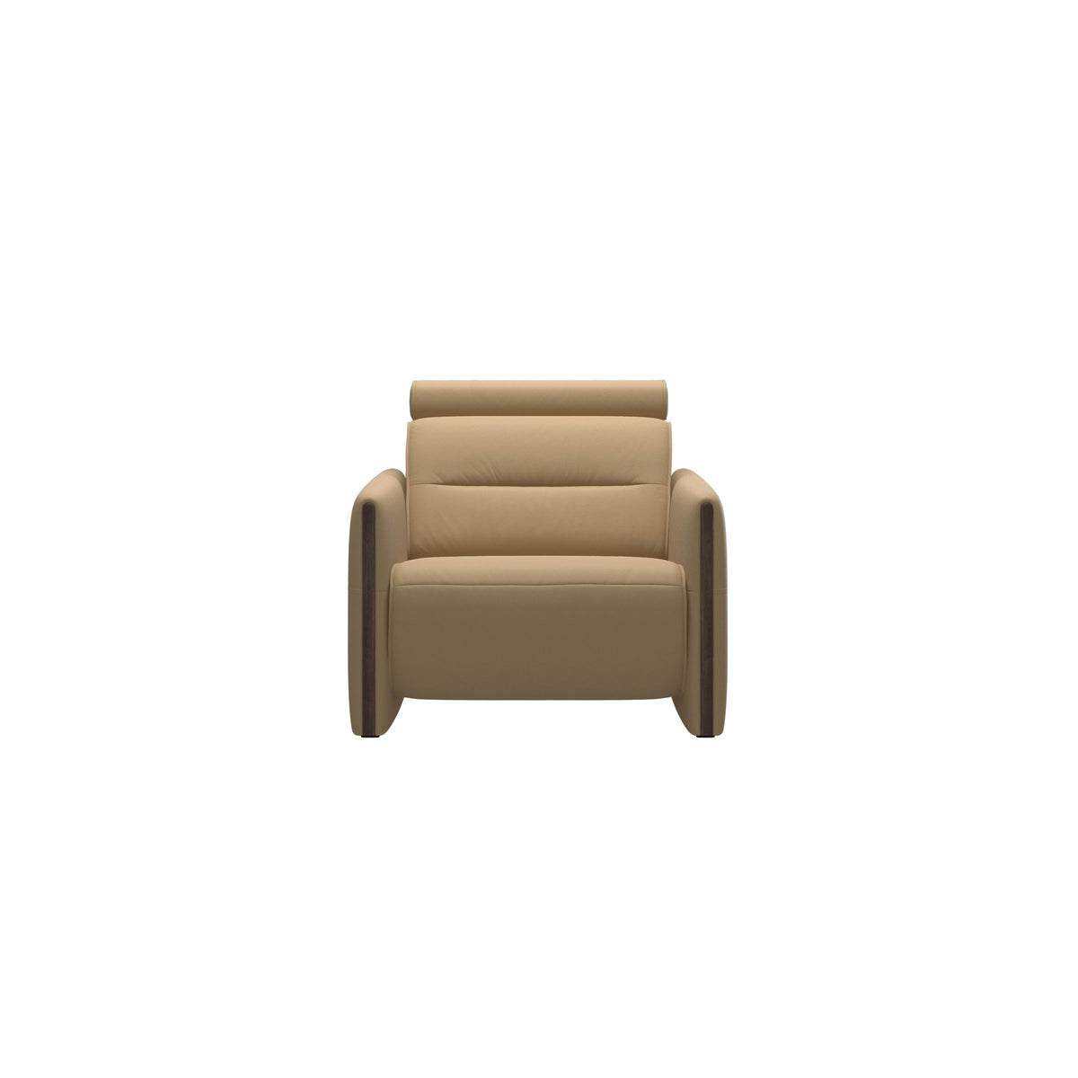 Stressless Emily Wood Chair with Power in Paloma Sand, Wenge, front view