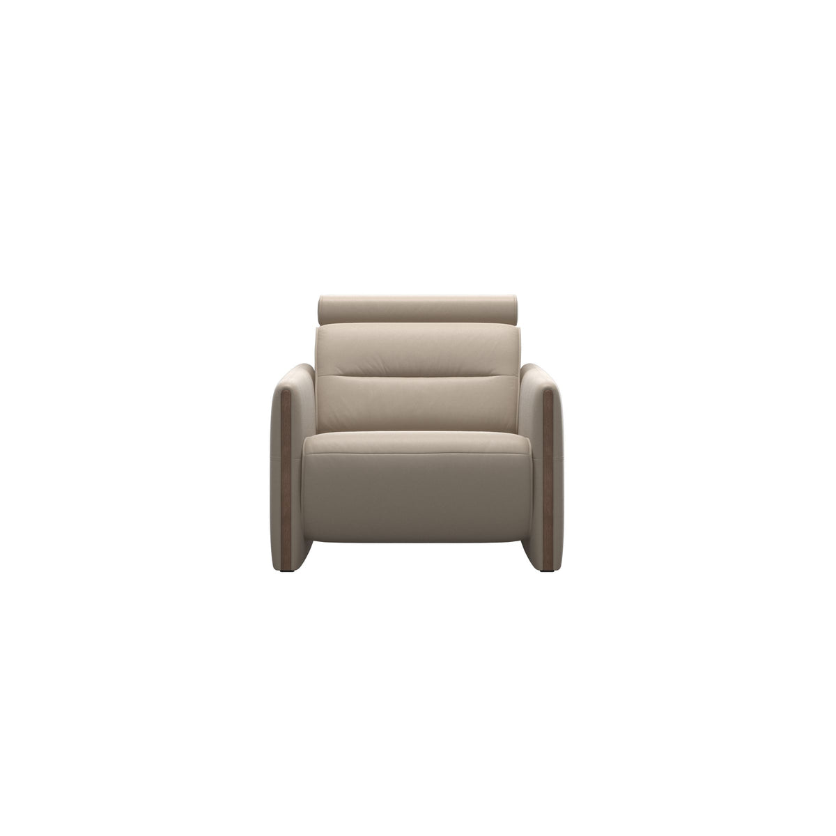 Stressless Emily Wood Chair with Power in Paloma Mushroom, Walnut, front view