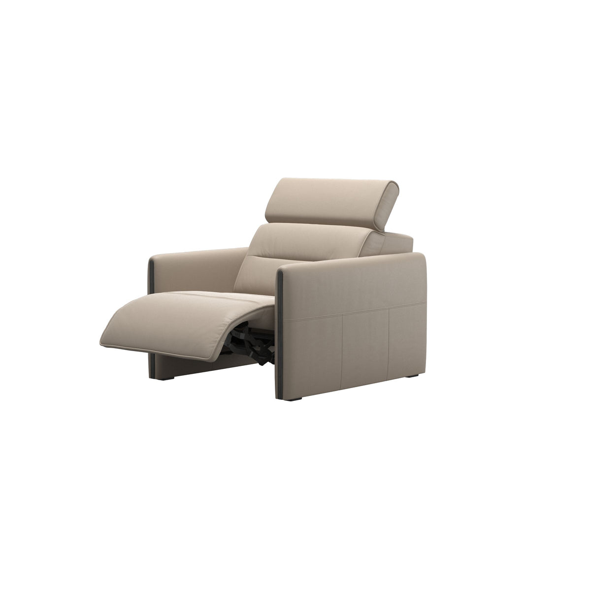 Stressless Emily Wood Chair with Power in Paloma Mushroom, Grey, side view