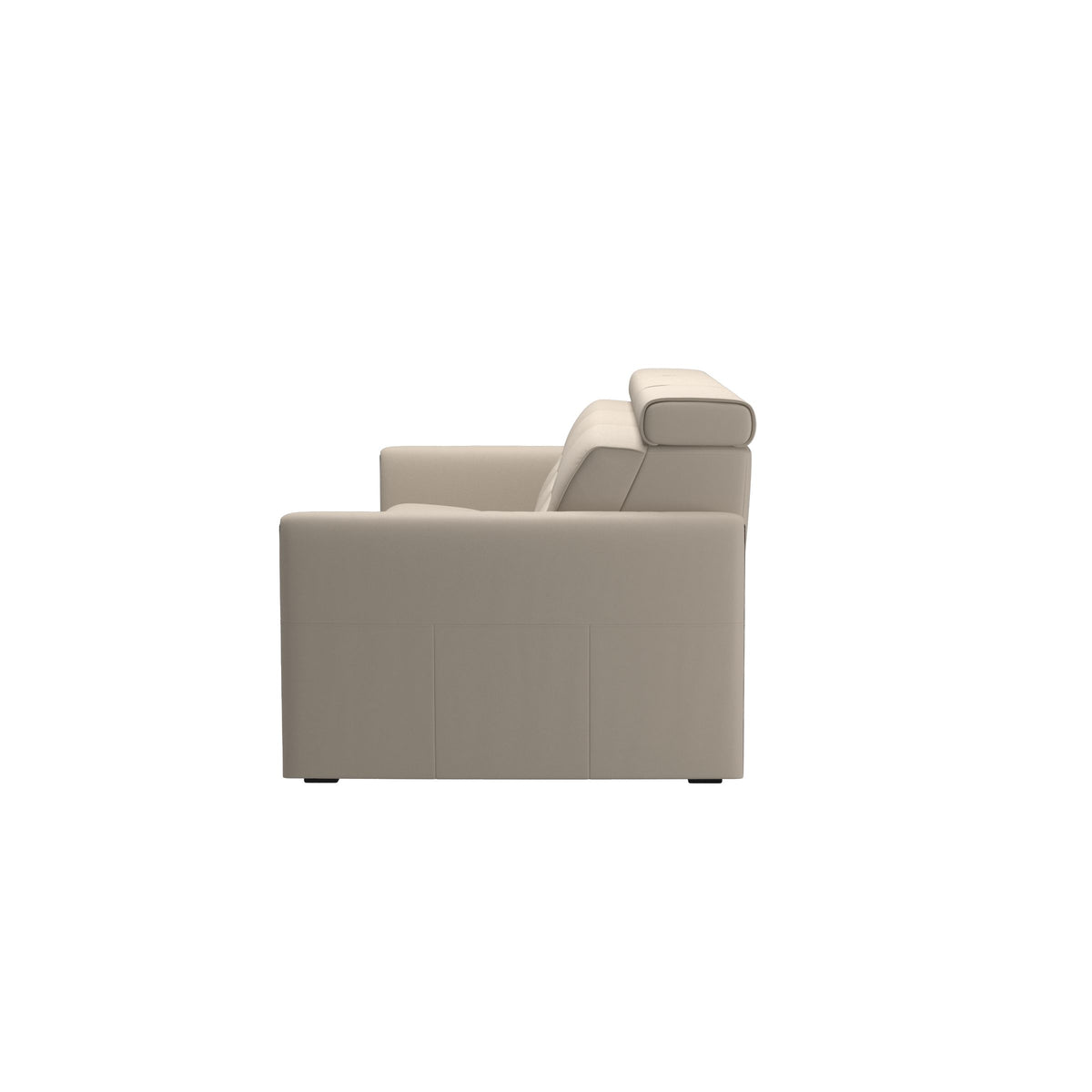 Stressless Emily Wood 3-Seater Sofa with 2 Power Seats in Paloma Fog, Black, back view