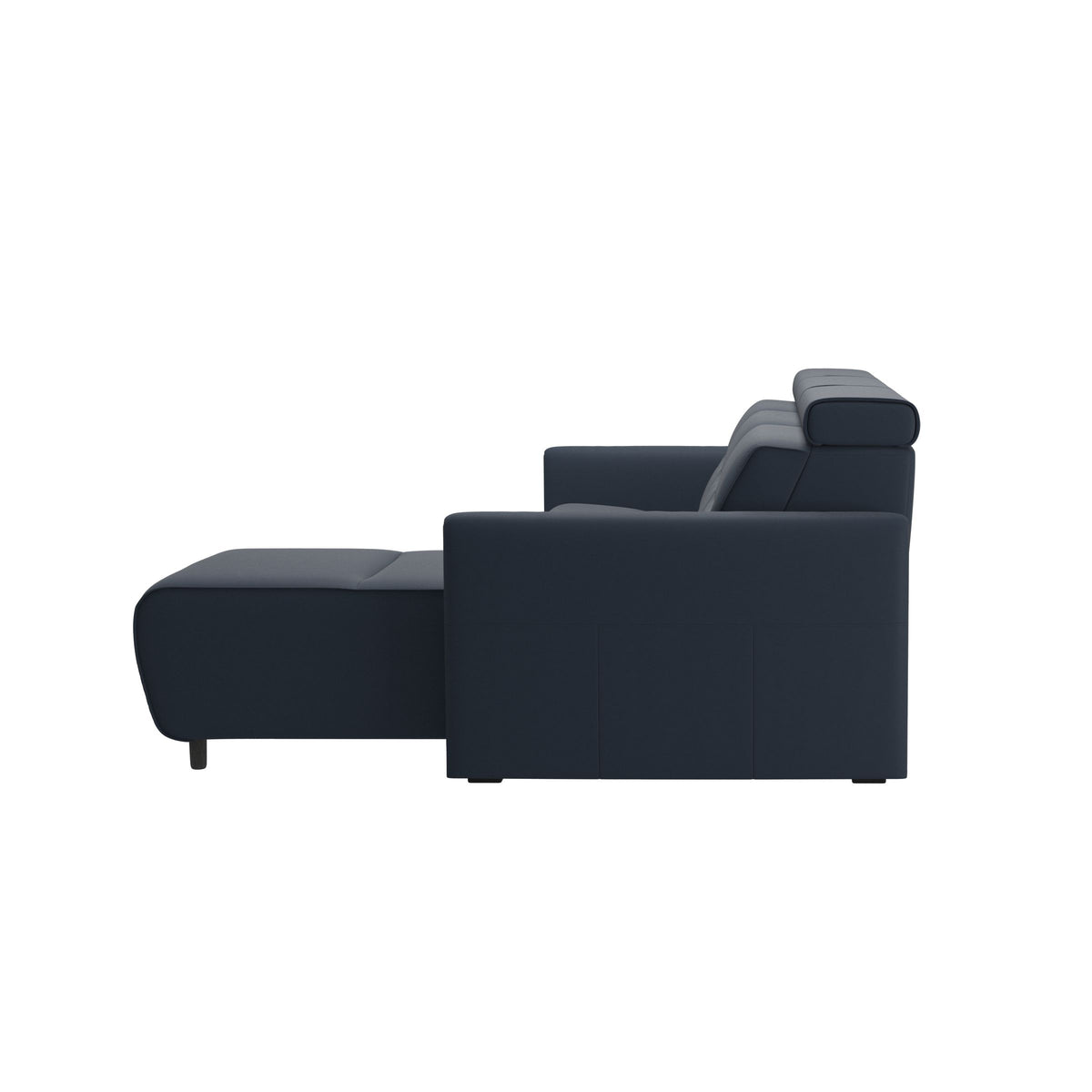 Emily Wood - 2-Seater Sofa with 1 Power Seat and 1 Long Seat - Paloma Oxford Blue - Grey
