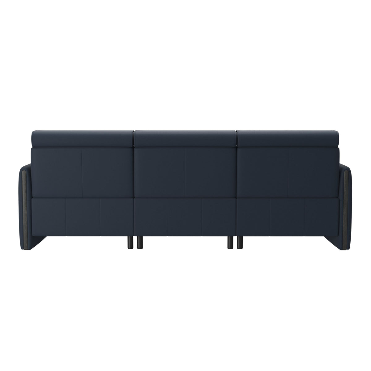 Emily Wood - 2-Seater Sofa with 1 Power Seat and 1 Long Seat - Paloma Oxford Blue - Grey
