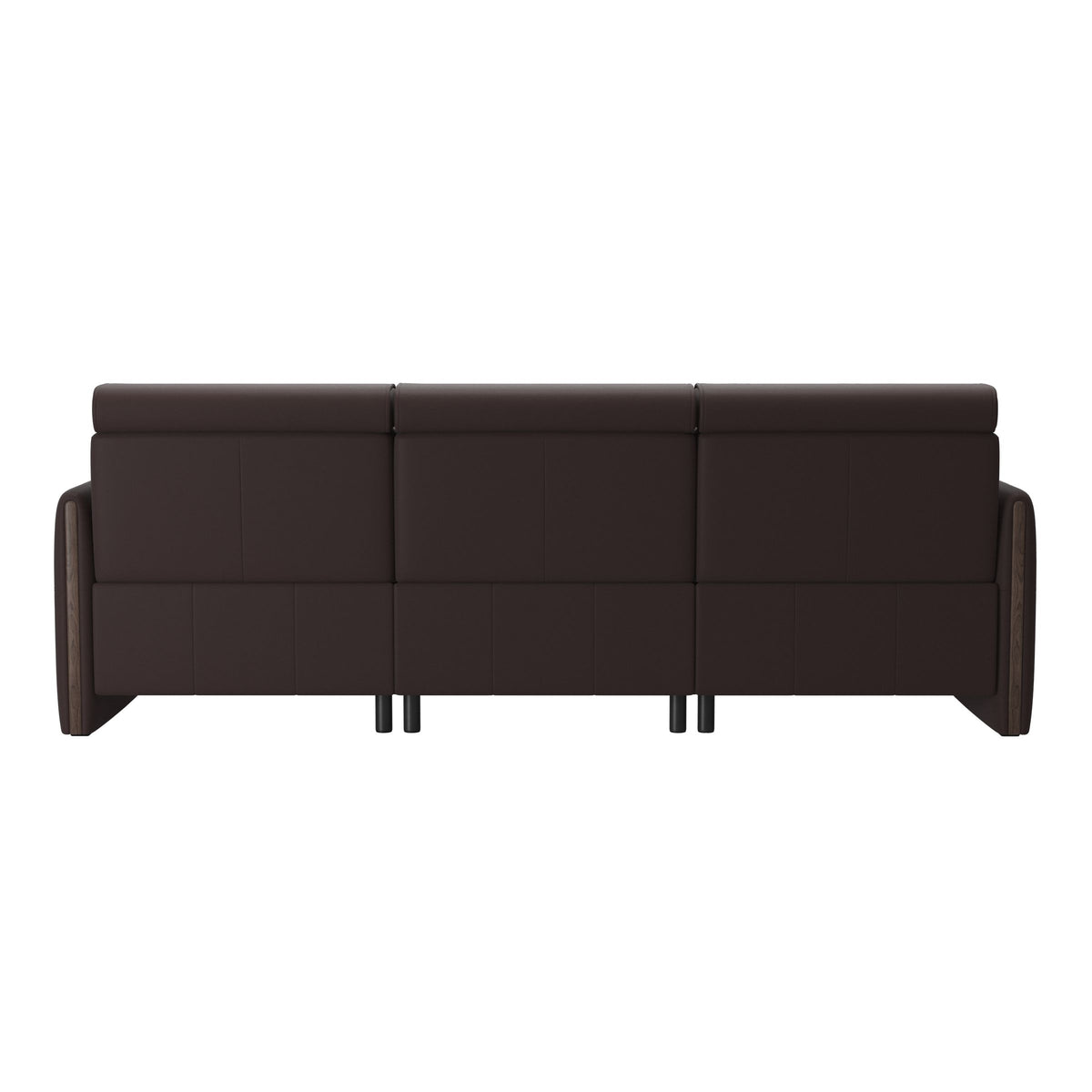 Emily Wood - 2-Seater Sofa with 1 Power Seat and 1 Long Seat - Paloma Chocolate - Wenge