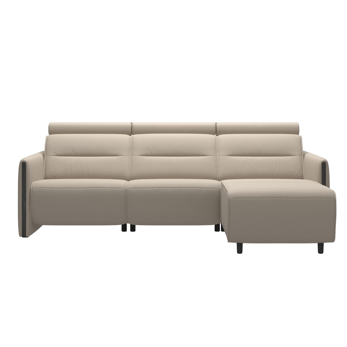 Emily Wood - 2-Seater Sofa with 1 Power Seat and 1 Long Seat - Paloma Fog - Grey