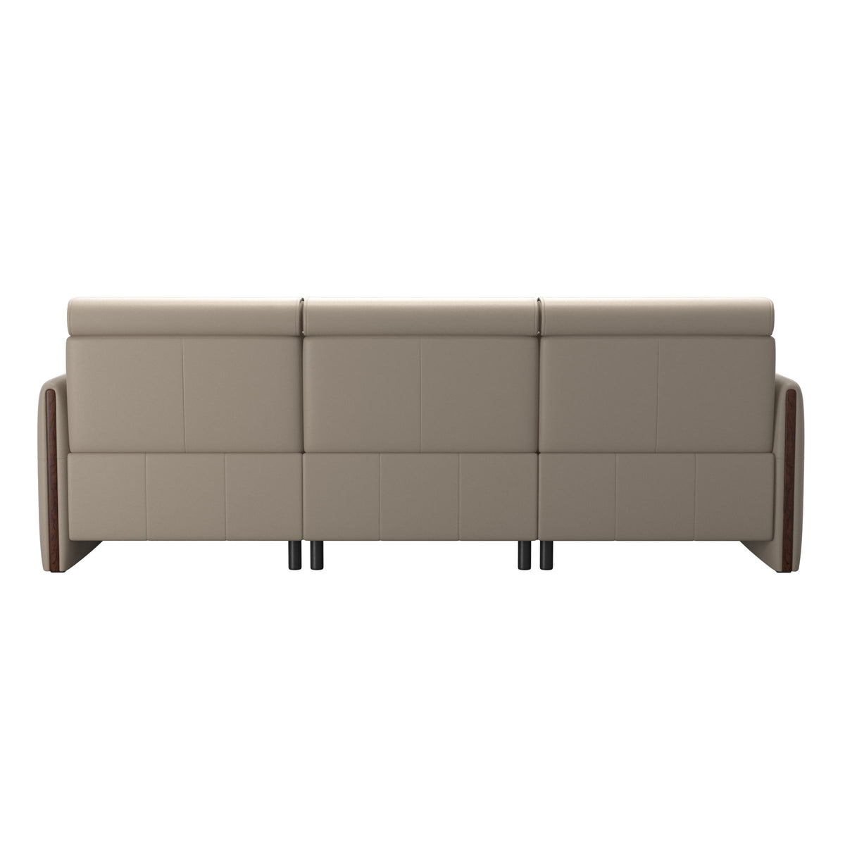Emily Wood - 2-Seater Sofa with 1 Power Seat and 1 Long Seat - Paloma Mushroom - Brown