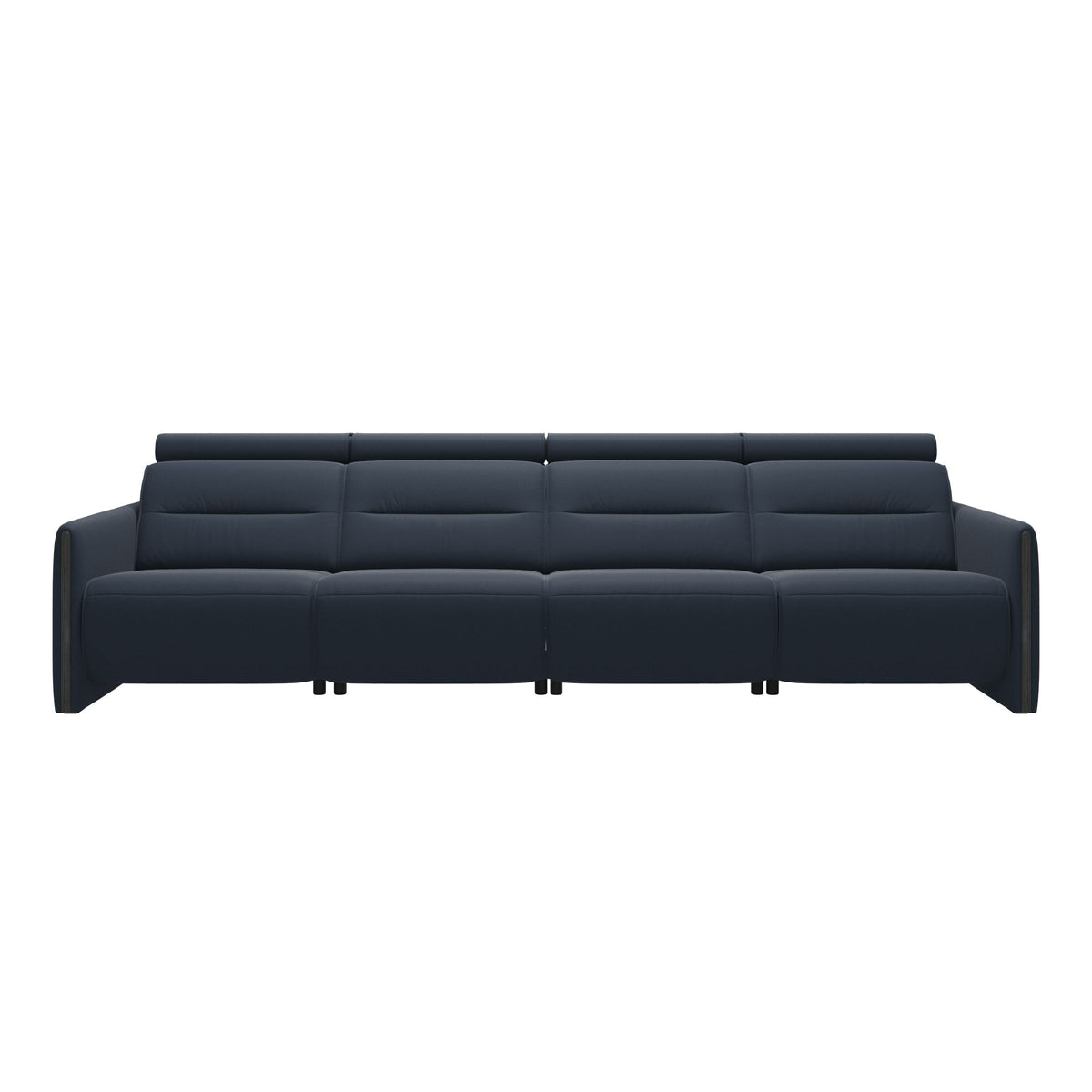 Emily Wood - 4-Seater Sofa with 2 Power Seats - Paloma Oxford Blue - Grey