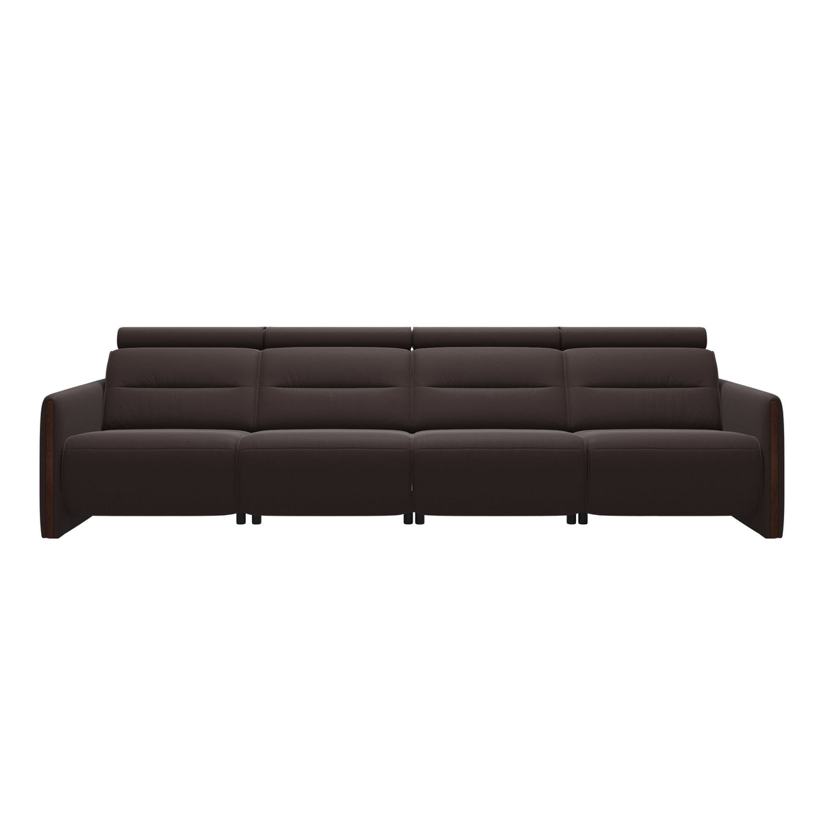 Emily Wood - 4-Seater Sofa with 2 Power Seats - Paloma Chocolate - Brown