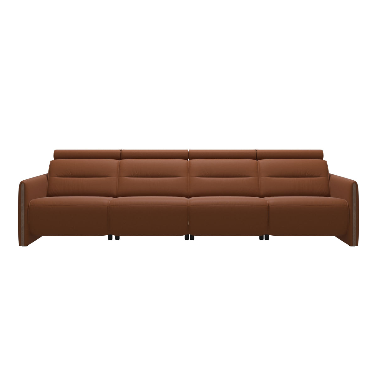 Emily Wood - 4-Seater Sofa with 2 Power Seats - Paloma New cognac - Walnut