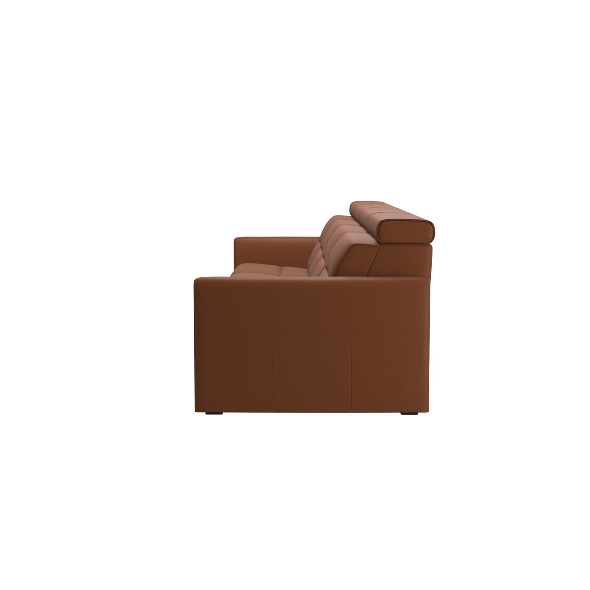 Stressless Emily Wood 4-Seater Sofa with 2 Power Seats in Paloma New Cognac, Grey, back view