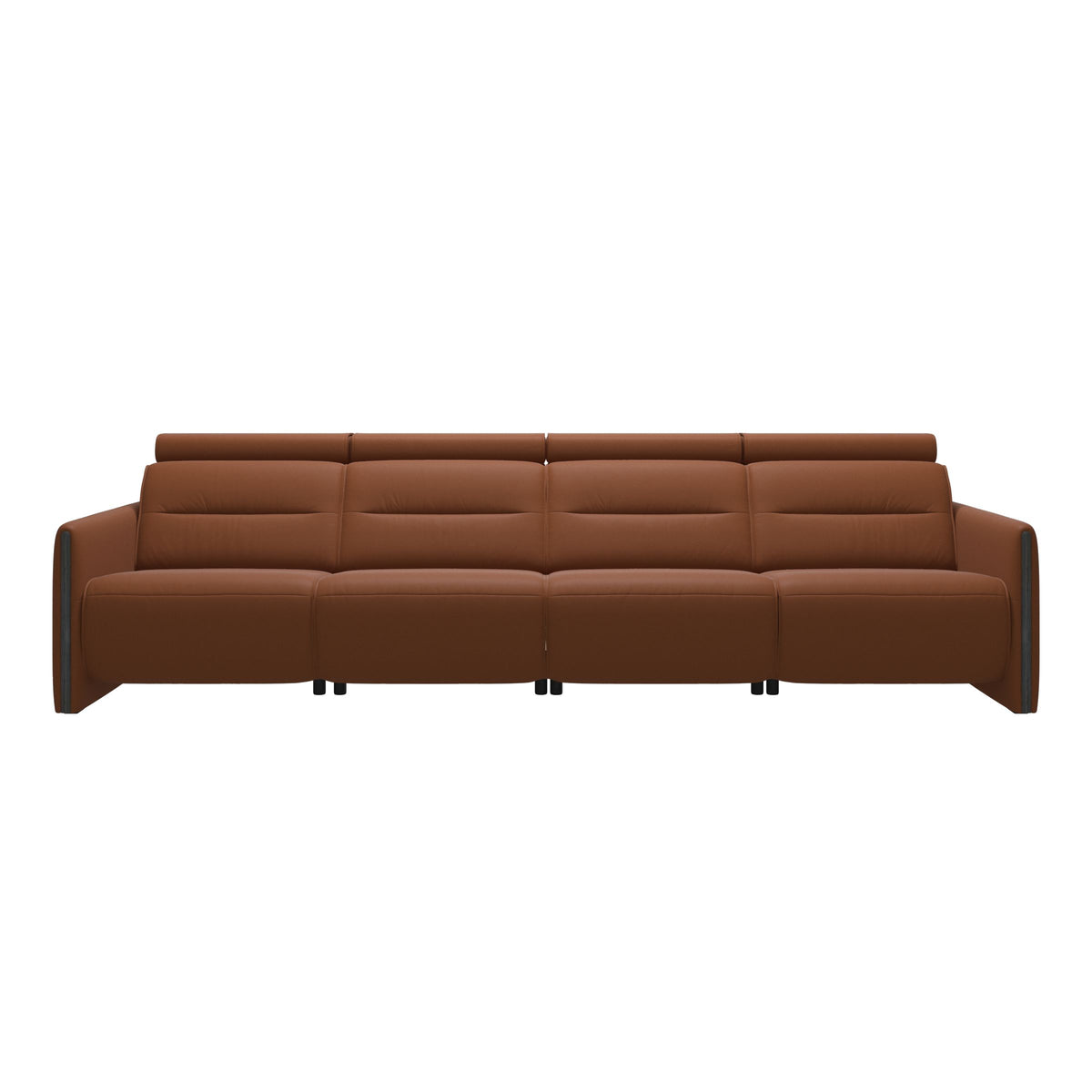 Emily Wood - 4-Seater Sofa with 2 Power Seats - Paloma New cognac - Grey