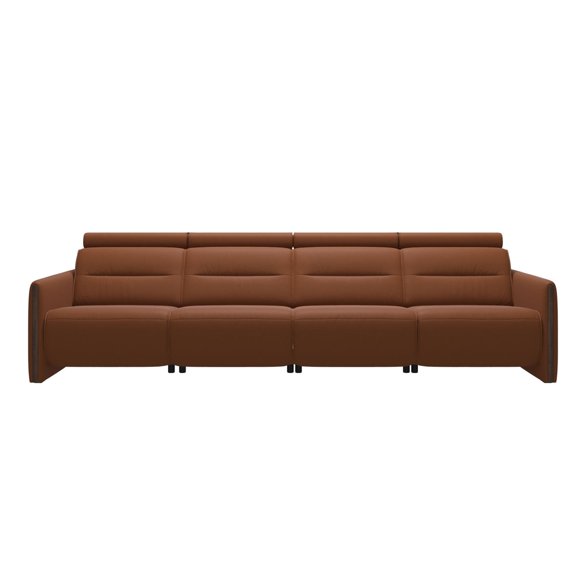 Emily Wood - 4-Seater Sofa with 2 Power Seats - Paloma New cognac - Wenge