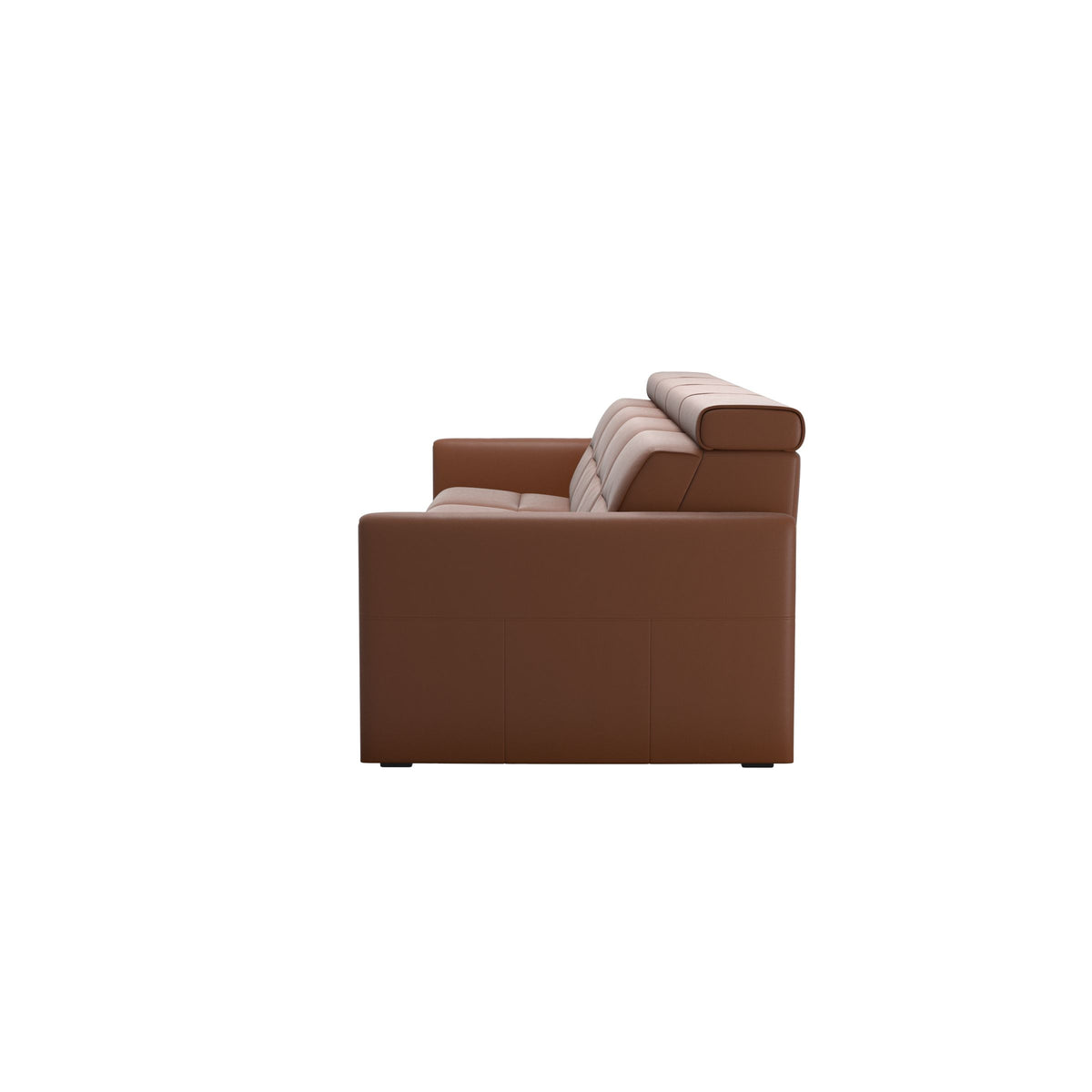 Stressless Emily Wood 4-Seater Sofa with 2 Power Seats in Paloma New Cognac, Smoked Oak, back view