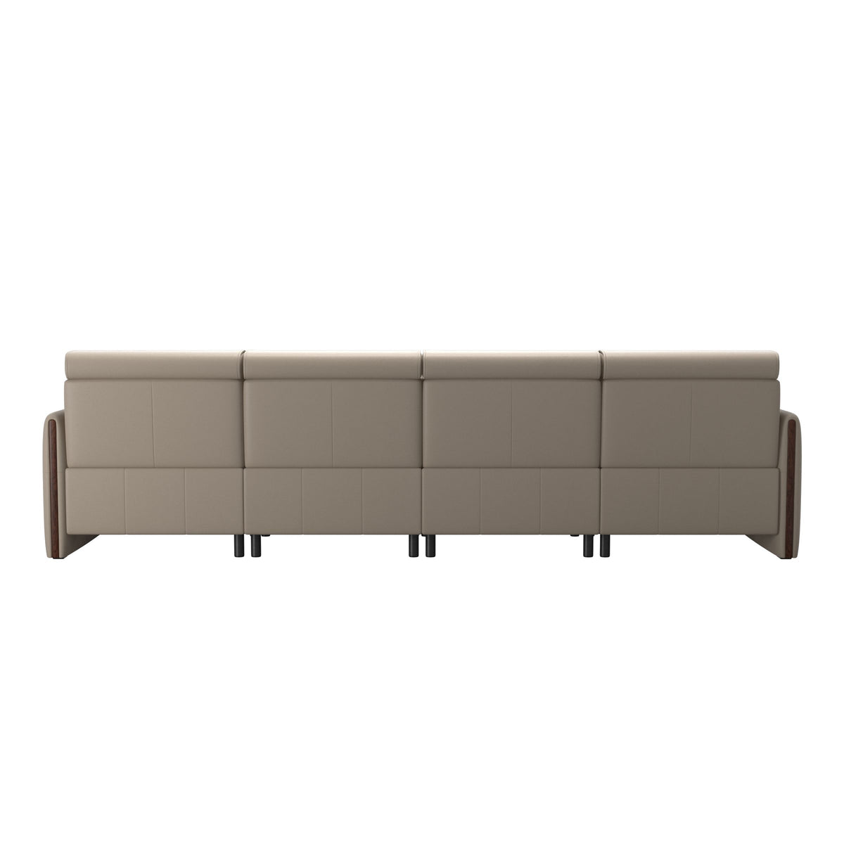 Emily Wood - 4-Seater Sofa with 2 Power Seats - Paloma Mushroom - Brown