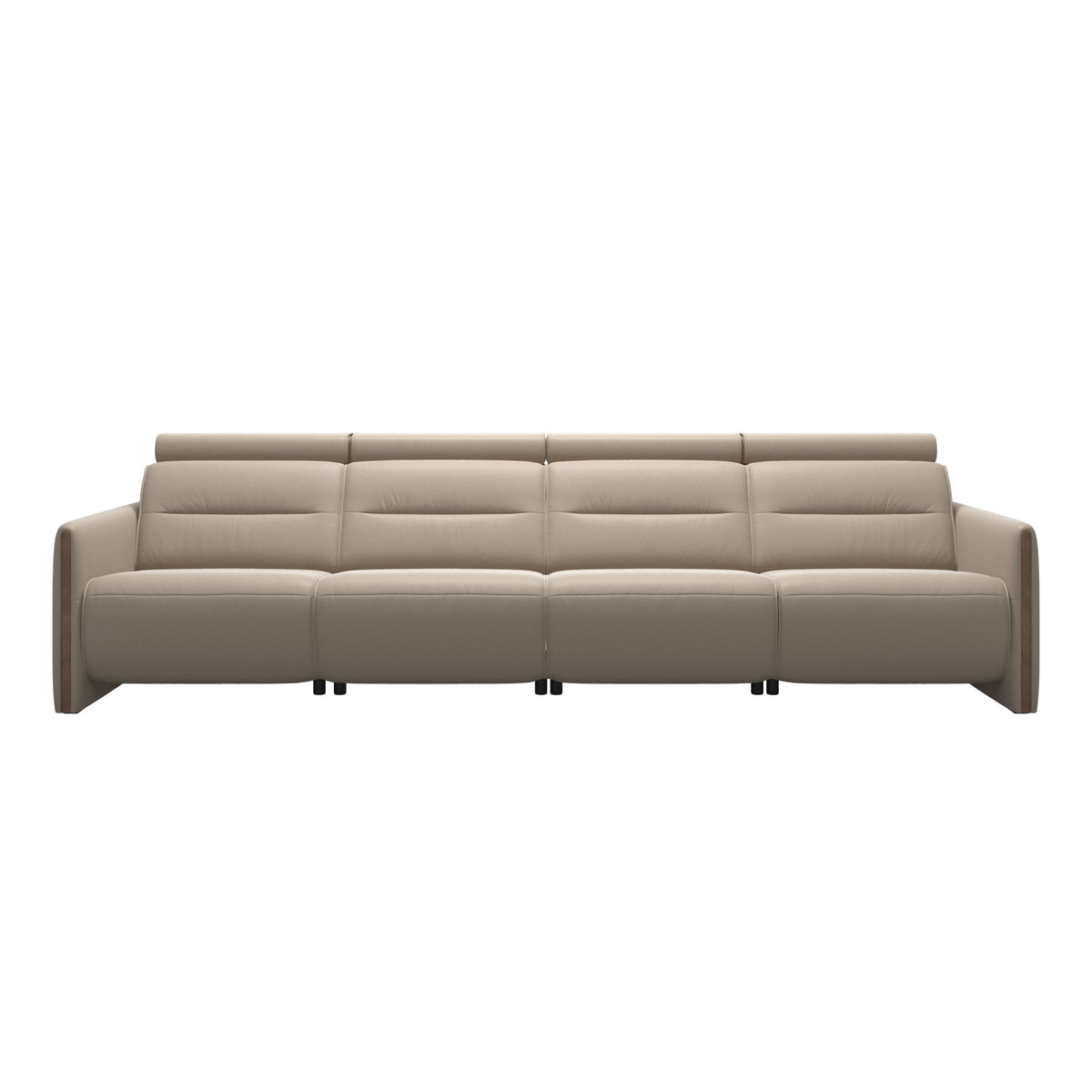 Emily Wood - 4-Seater Sofa with 2 Power Seats - Paloma Mushroom - Walnut
