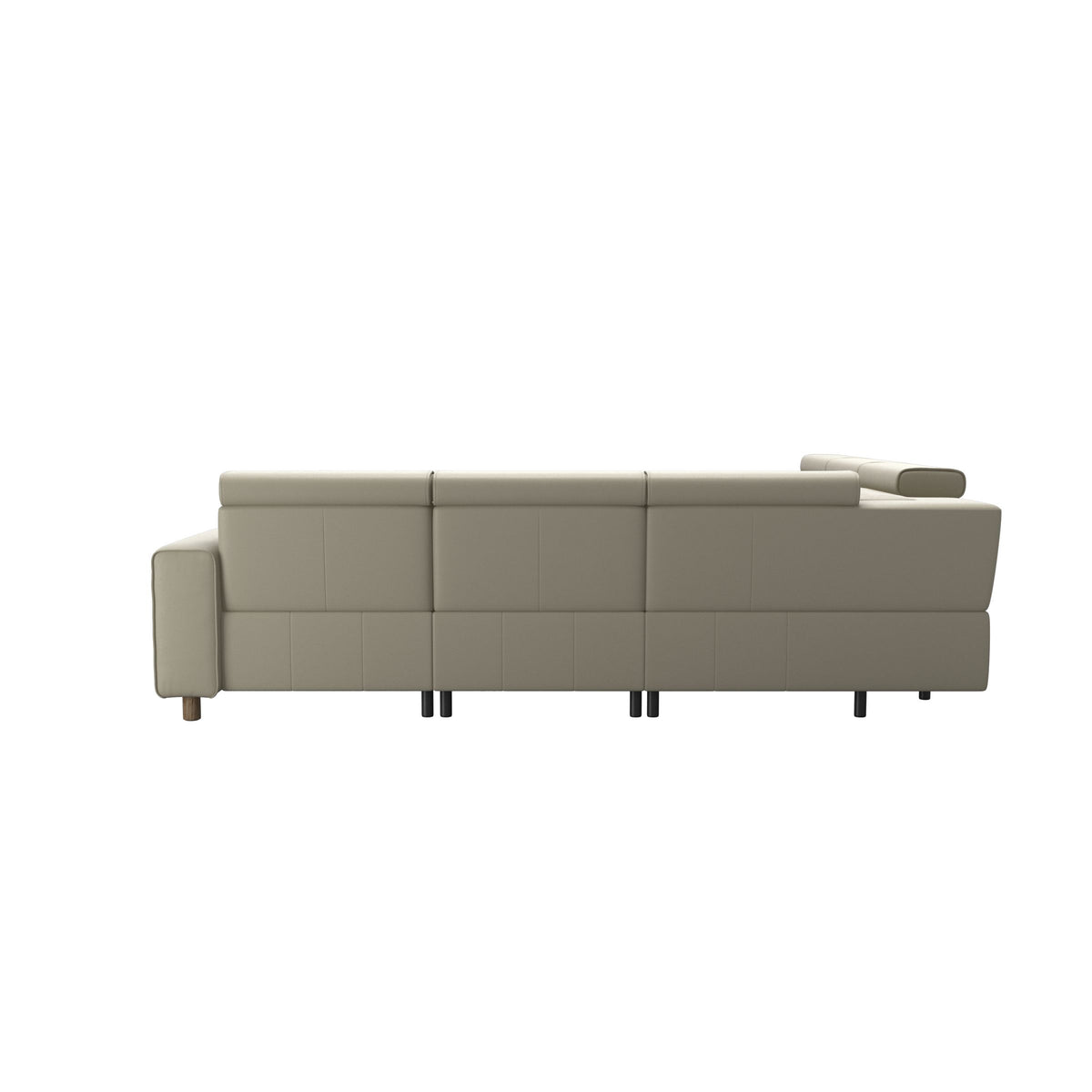 Emily Wide Arm - C22 Corner Sofa with 2 Power Seats - Paloma Light Grey - Smoked Oak