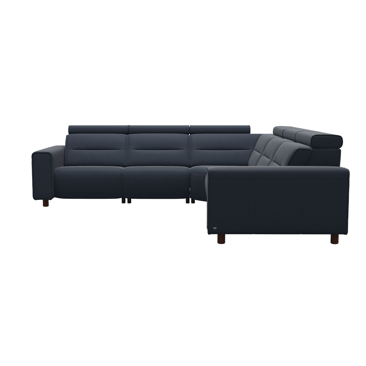 Emily Wide Arm - C22 Corner Sofa with 2 Power Seats - Paloma Oxford Blue - Brown