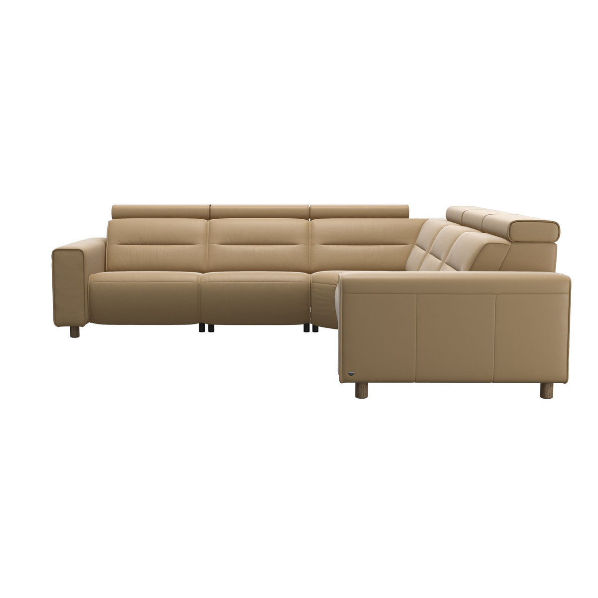 Emily Wide Arm - C22 Corner Sofa with 2 Power Seats - Paloma Sand - Smoked Oak