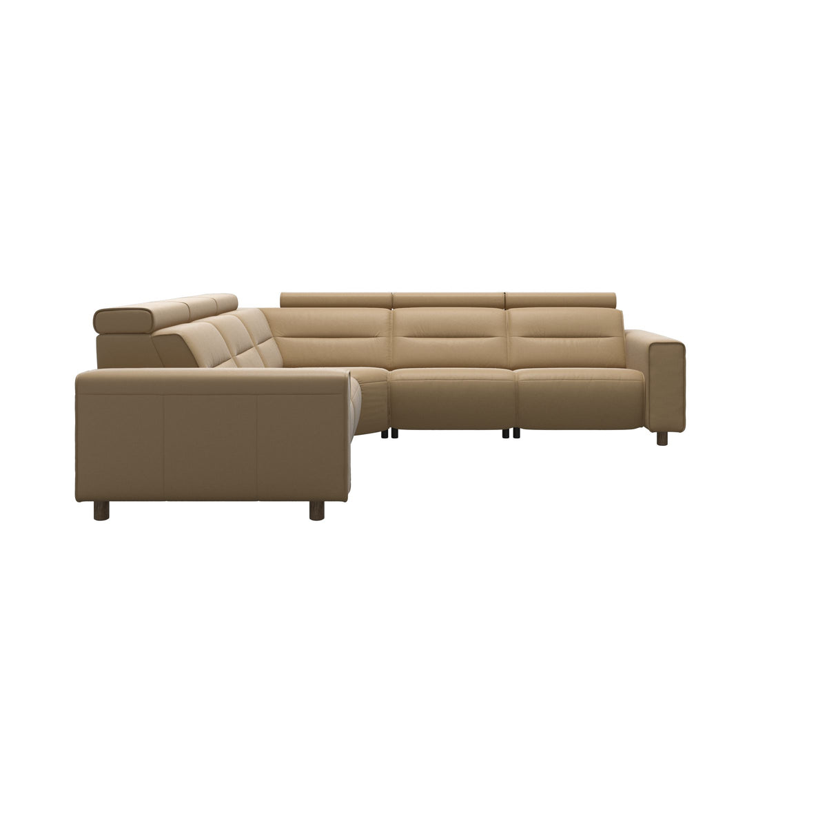 Emily Wide Arm - C22 Corner Sofa with 2 Power Seats - Paloma Sand - Smoked Oak