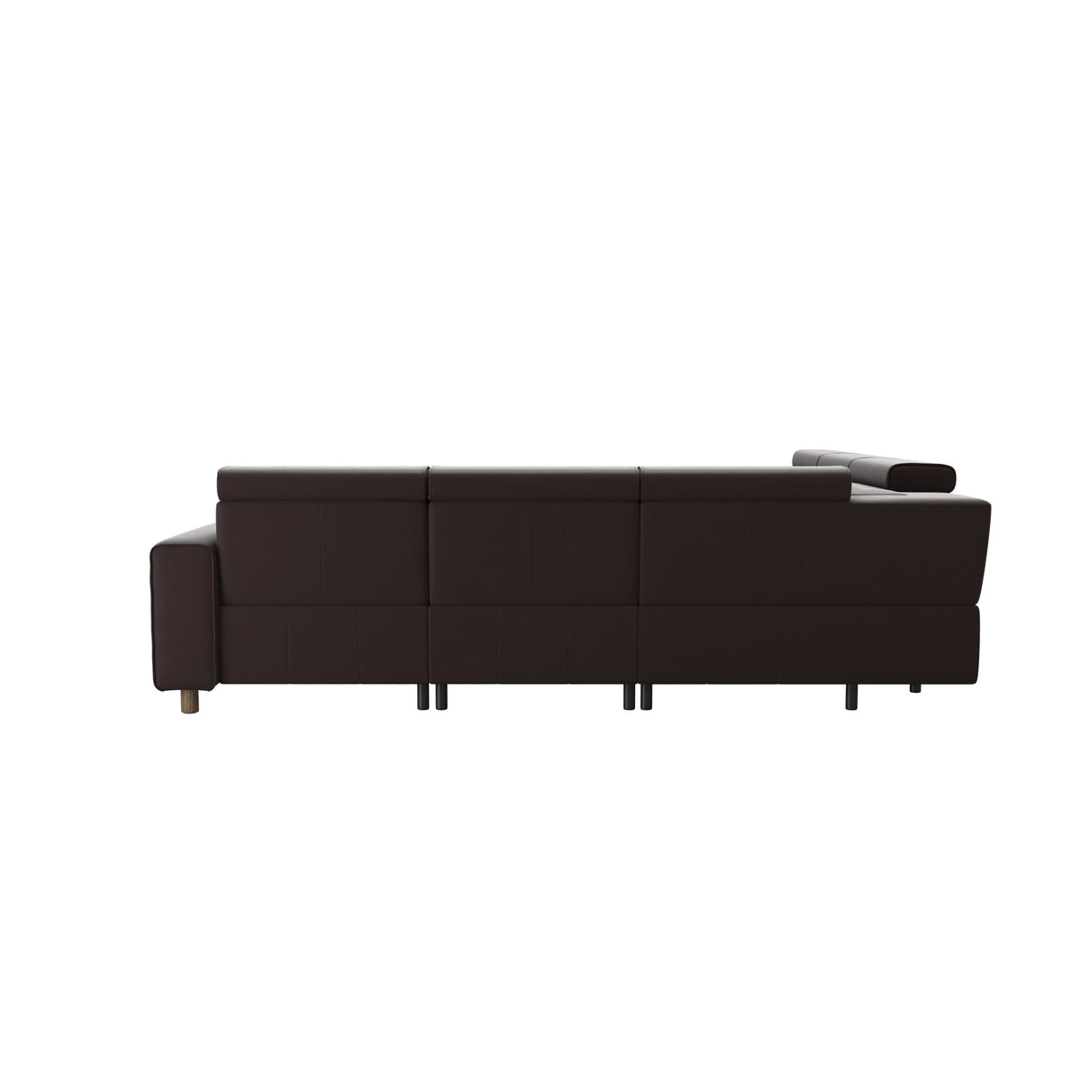 Emily Wide Arm - C22 Corner Sofa with 2 Power Seats - Paloma Chocolate - Smoked Oak