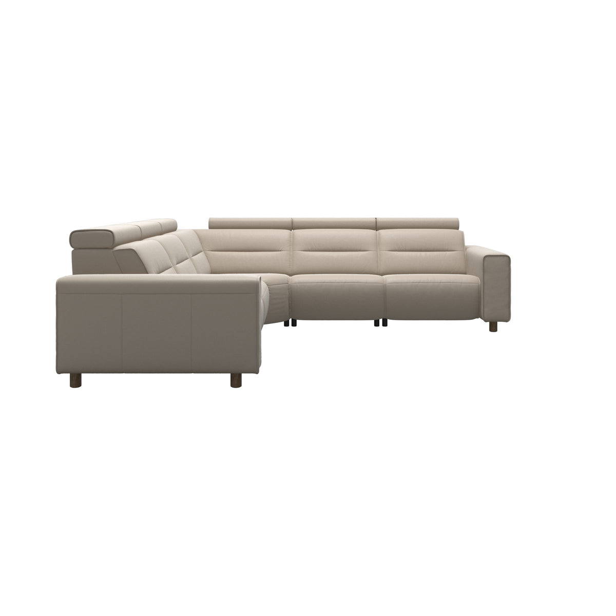 Emily Wide Arm - C22 Corner Sofa with 2 Power Seats - Paloma Fog - Smoked Oak