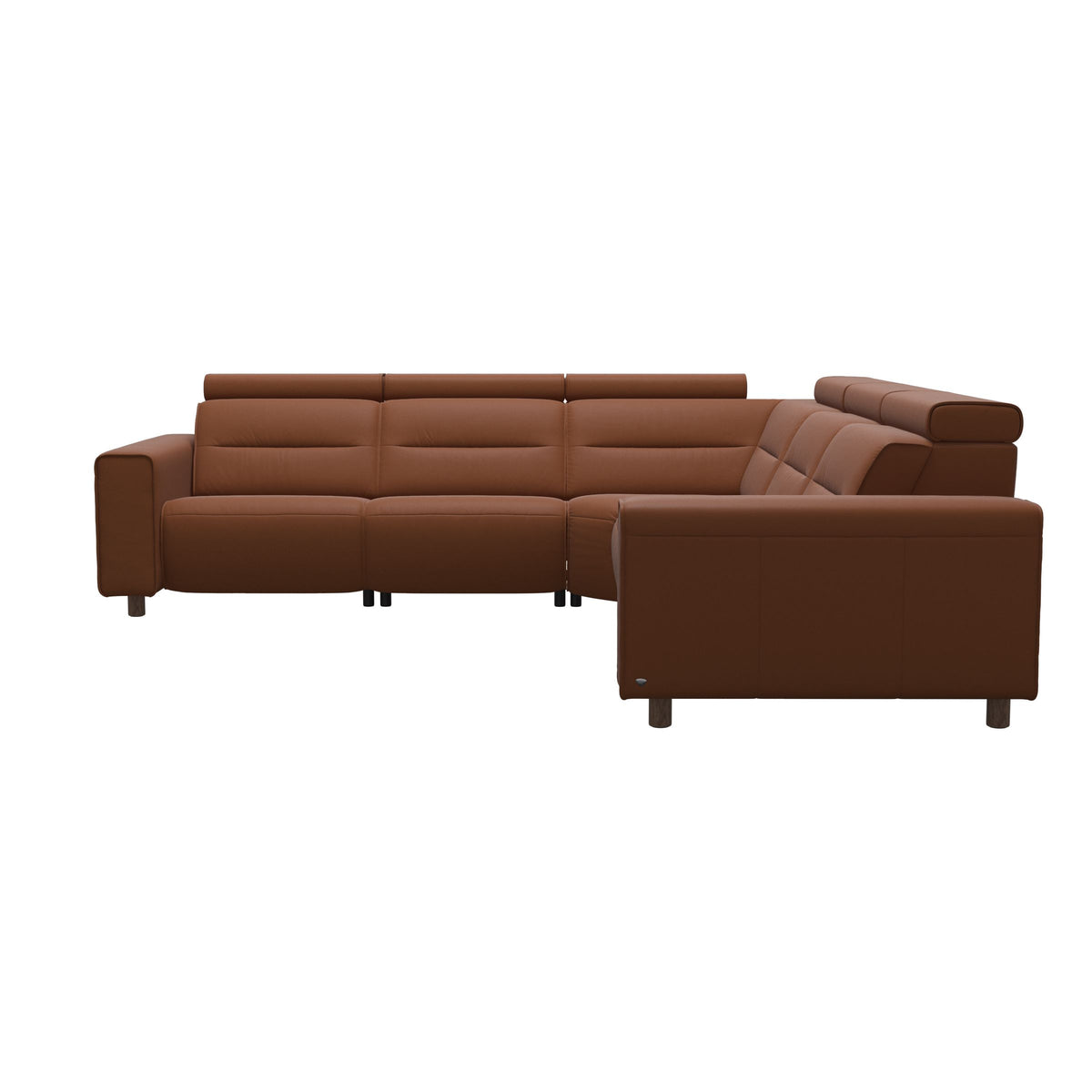 Emily Wide Arm - C22 Corner Sofa with 2 Power Seats - Paloma New cognac - Walnut