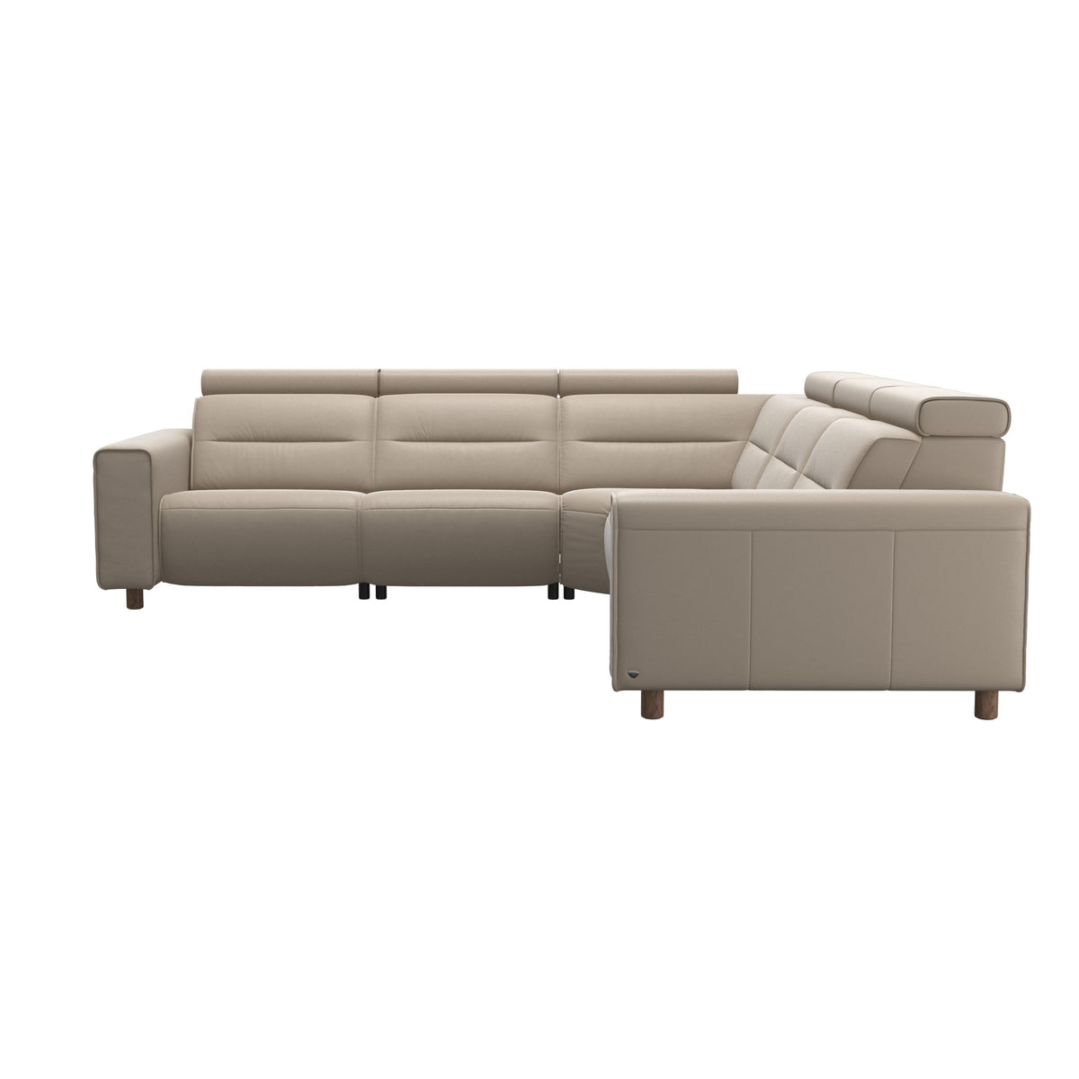 Emily Wide Arm - C22 Corner Sofa with 2 Power Seats - Paloma Mushroom - Walnut