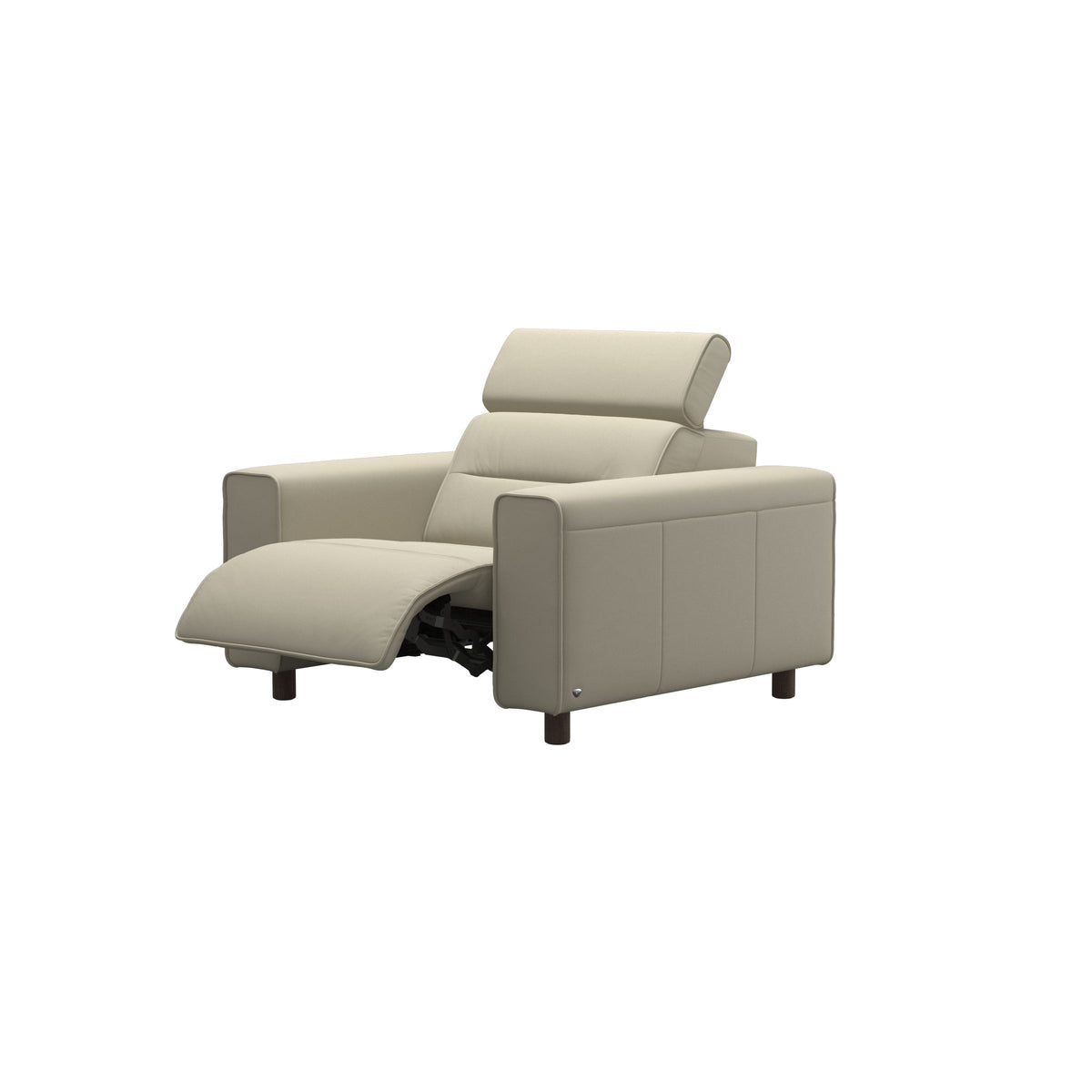 Emily Wide Arm - Chair with Power - Paloma Light Grey - Wenge