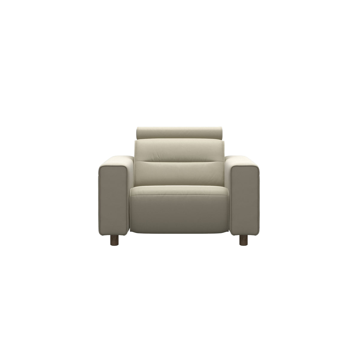 Emily Wide Arm - Chair with Power - Paloma Light Grey - Smoked Oak