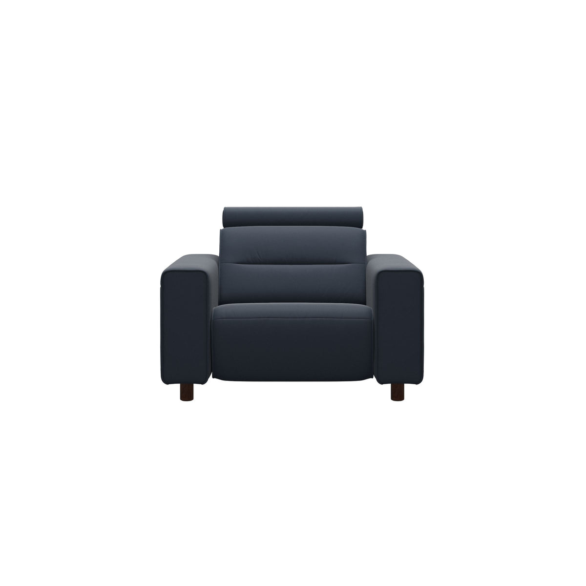 Emily Wide Arm - Chair with Power - Paloma Oxford Blue - Brown