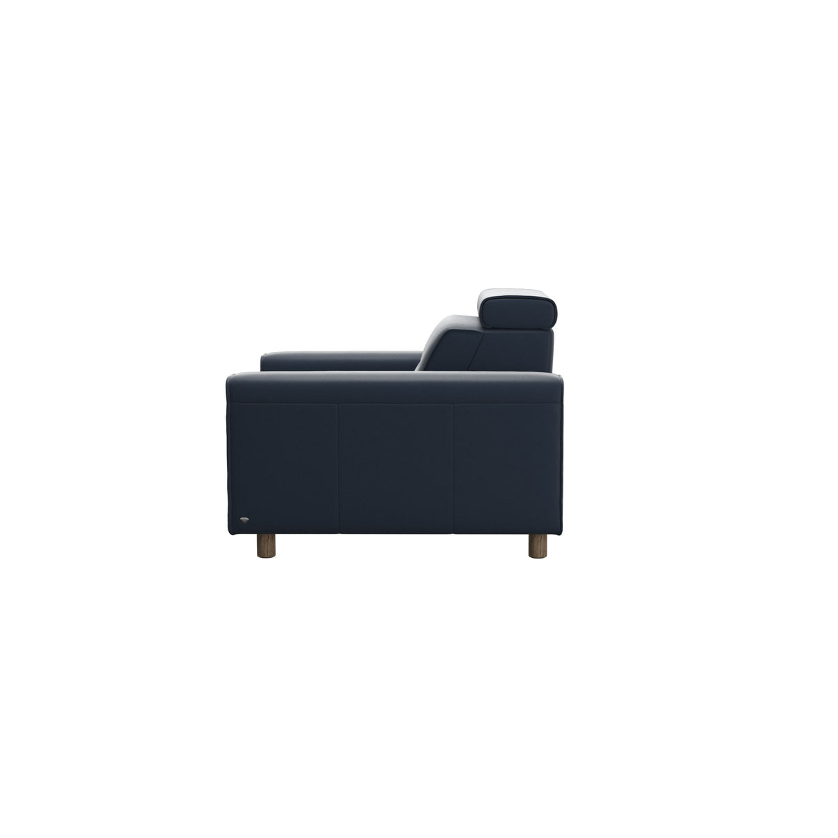 Emily Wide Arm - Chair with Power - Paloma Oxford Blue - Smoked Oak