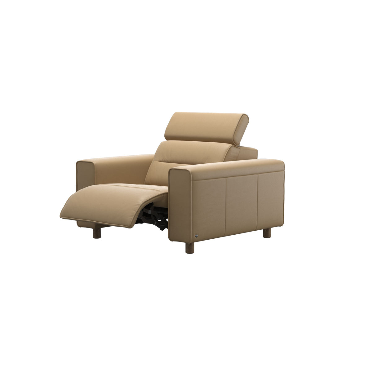 Emily Wide Arm - Chair with Power - Paloma Sand - Smoked Oak