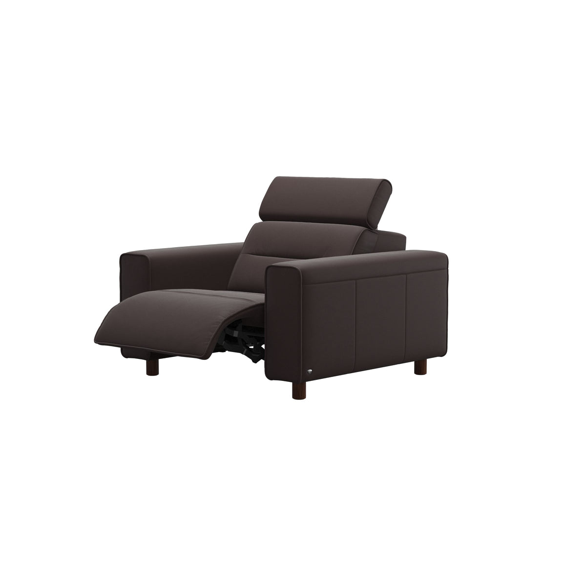 Emily Wide Arm - Chair with Power - Paloma Chocolate - Brown