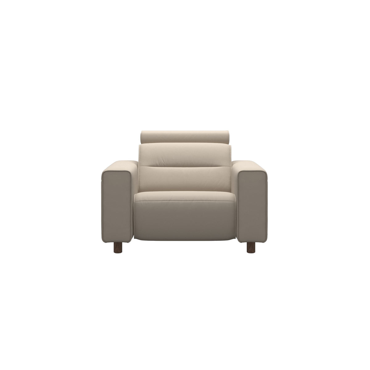 Emily Wide Arm - Chair with Power - Paloma Fog - Walnut