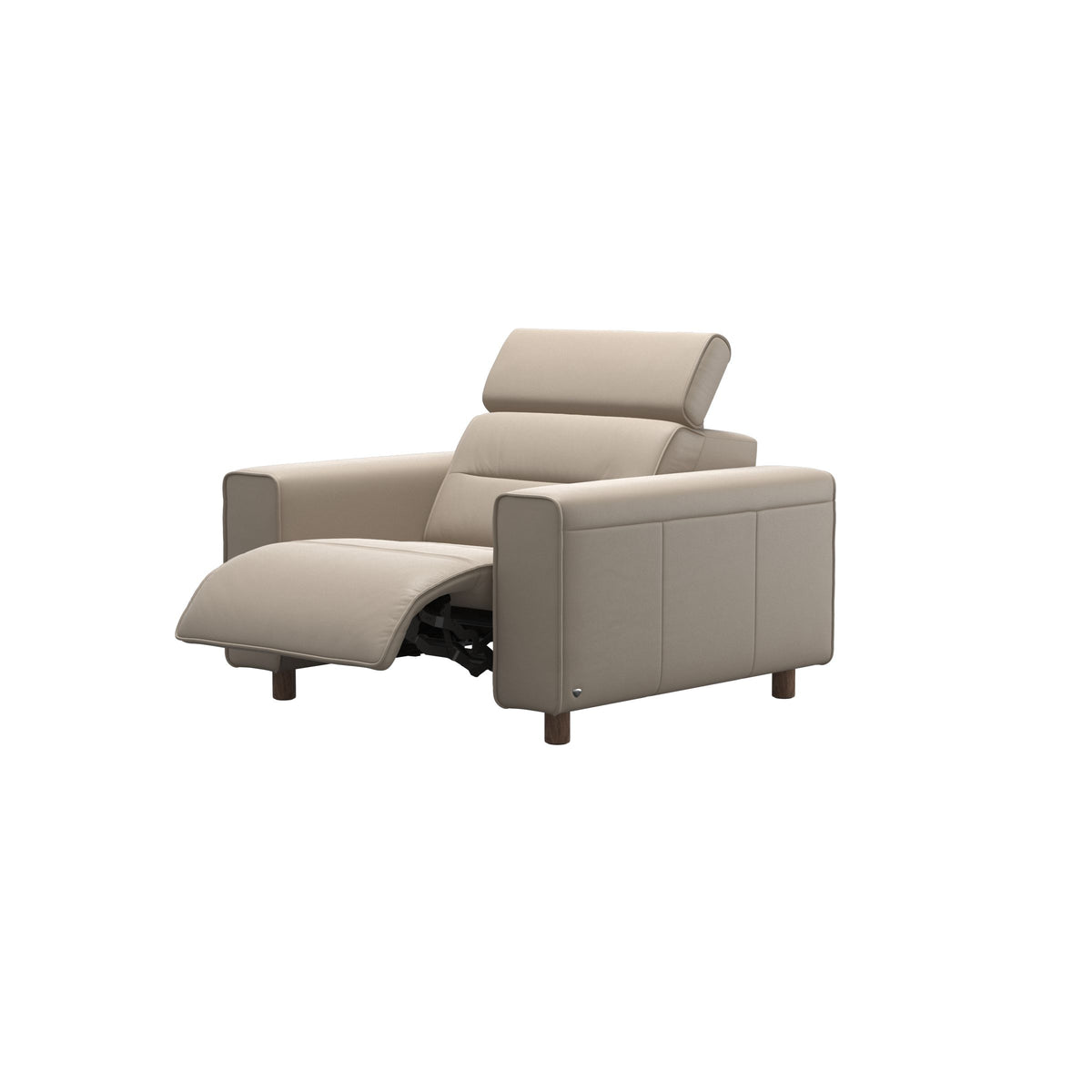 Emily Wide Arm - Chair with Power - Paloma Mushroom - Walnut