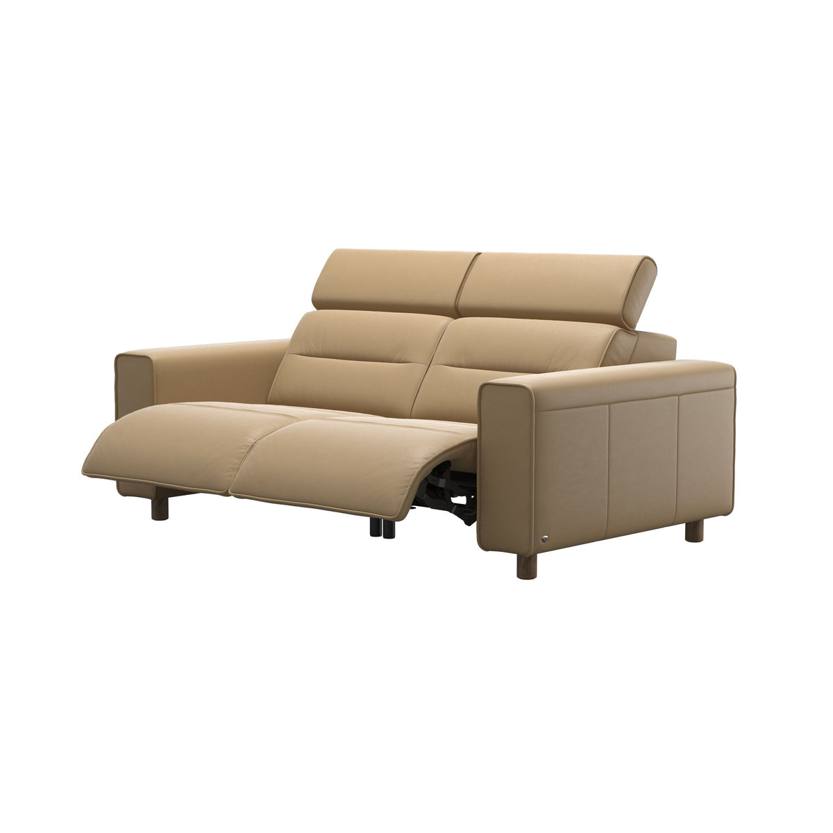 Emily Wide Arm - 2-Seater Sofa with 2 Power Seats - Paloma Sand - Smoked Oak