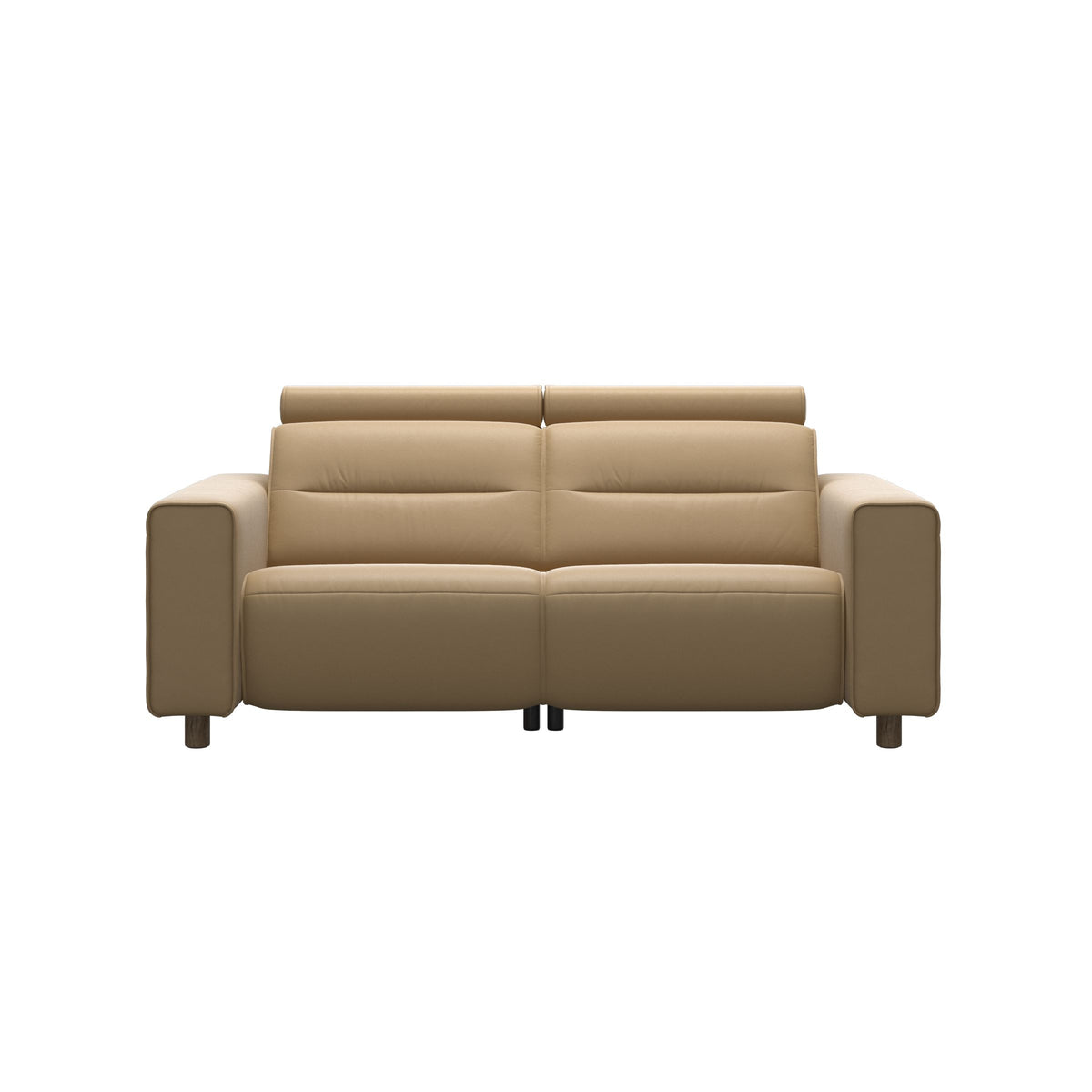 Emily Wide Arm - 2-Seater Sofa with 2 Power Seats - Paloma Sand - Smoked Oak
