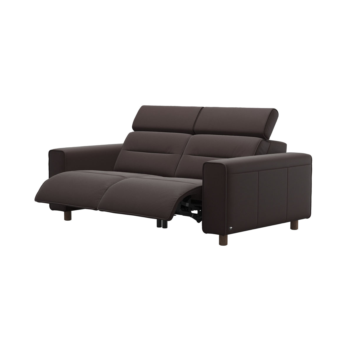 Emily Wide Arm - 2-Seater Sofa with 2 Power Seats - Paloma Chocolate - Walnut
