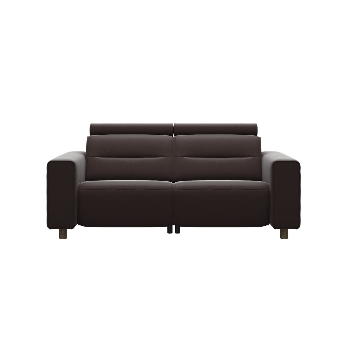 Emily Wide Arm - 2-Seater Sofa with 2 Power Seats - Paloma Chocolate - Smoked Oak