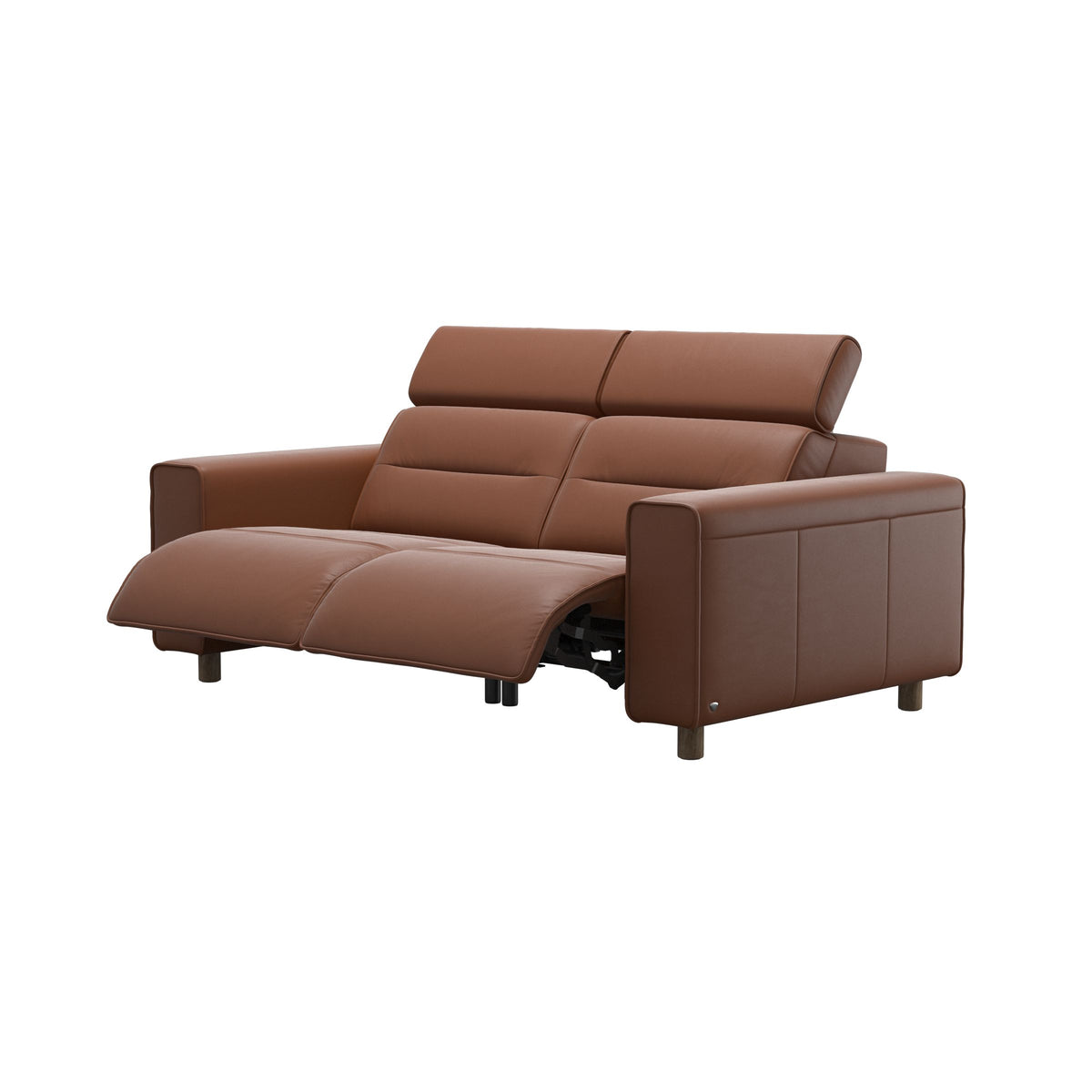 Emily Wide Arm - 2-Seater Sofa with 2 Power Seats - Paloma New cognac - Smoked Oak