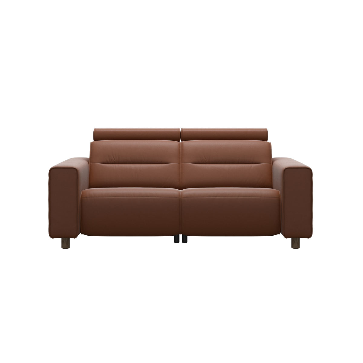 Emily Wide Arm - 2-Seater Sofa with 2 Power Seats - Paloma New cognac - Smoked Oak