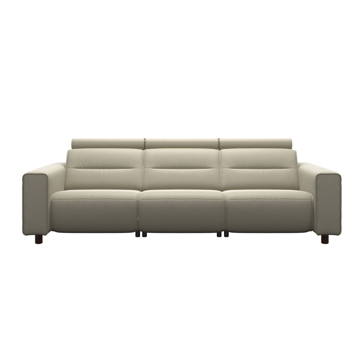 Emily Wide Arm - 3-Seater Sofa with 2 Power Seats - Paloma Light Grey - Brown