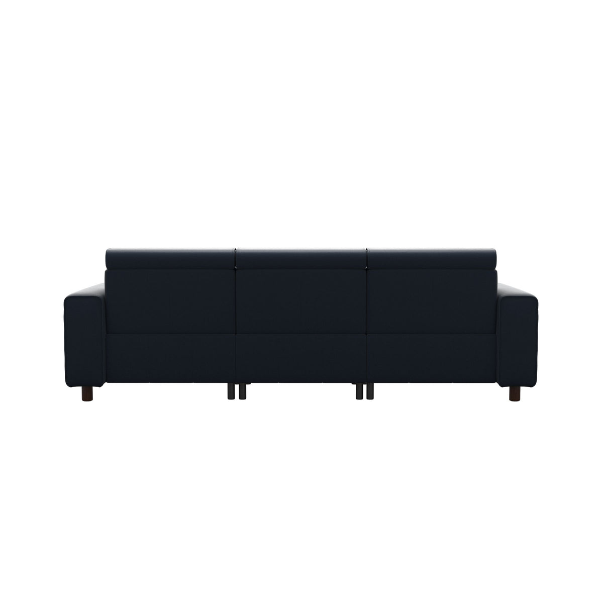 Emily Wide Arm - 3-Seater Sofa with 2 Power Seats - Paloma Oxford Blue - Brown