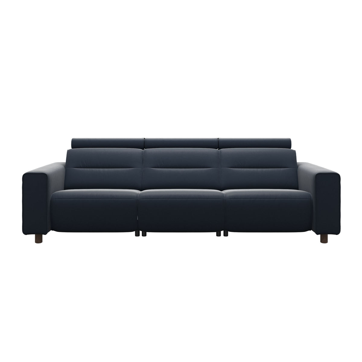 Emily Wide Arm - 3-Seater Sofa with 2 Power Seats - Paloma Oxford Blue - Walnut